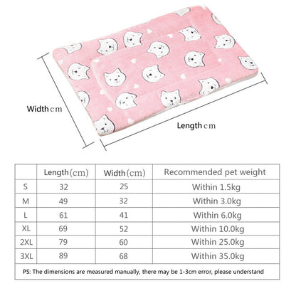 Tapete para Cães Pequenos Fofo, Dupla Face, Quente de Inverno, Sofá Cobertor para Gatos de Médio Porte, Almofada para Cama de Filhotes Macia, Acessórios para Cama de Animais de Estimação
