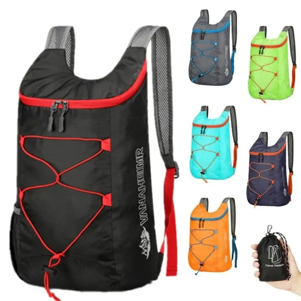 Mochila Dobrável Multifuncional para Exteriores em Nylon Impermeável de Alta Densidade Leve Bolsa Esportiva para Acampamento Caminhada Viagem