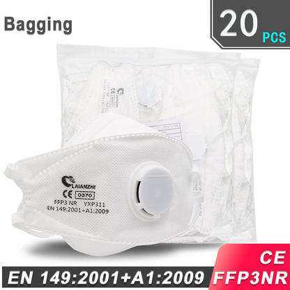 LAIANZHI FFP3 CE Face mask Air valve protective masks pm2.5 masks harmful hygiene mask filter Headwear mouth mask ffp3mask