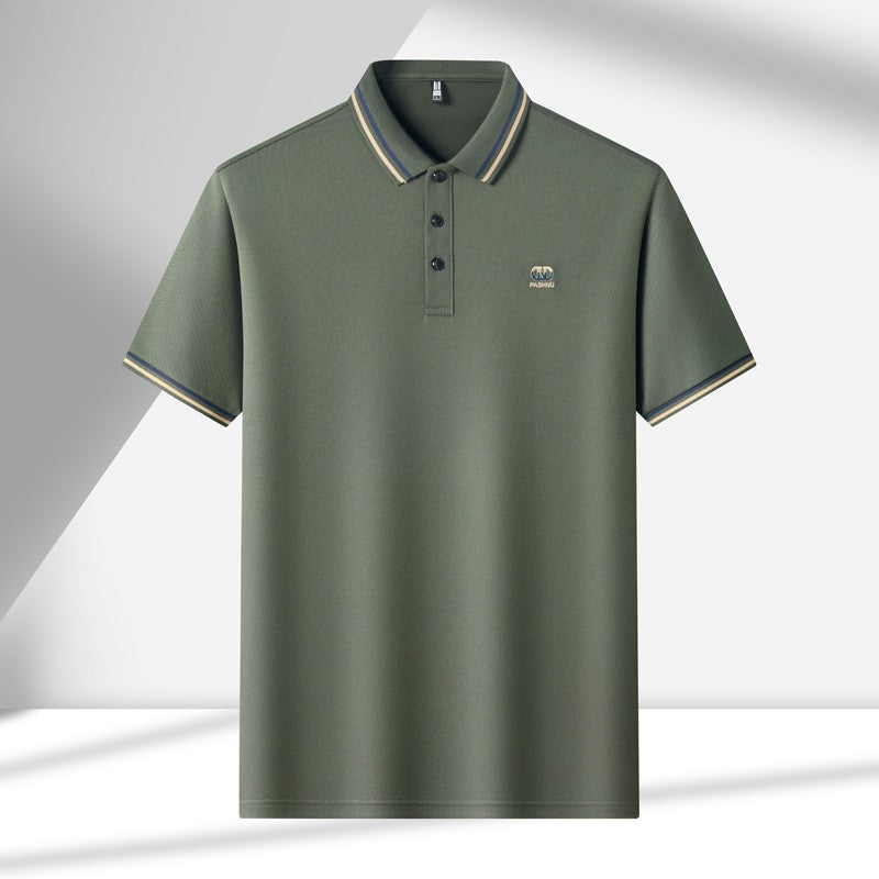 High End Quality Men's Polo Shirt Striped Collar Letter Print Short Sleeve Shirt Summer Lapel T-Shirt Business Trend Menswear