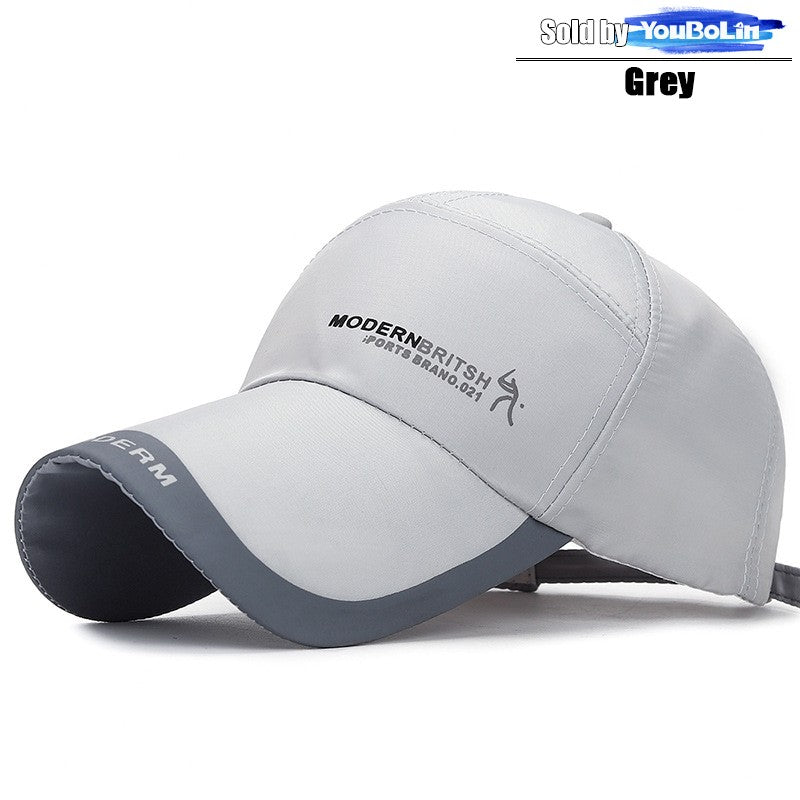 Summer Extended Brim Simple Thin Quick-Drying Adjustable Baseball Cap Fishing Hat Trucker Caps Dad Hats