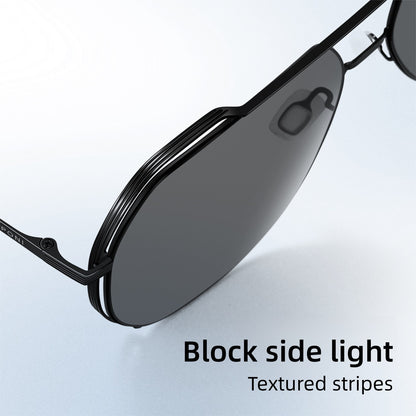 CAPONI Aviator Polarized Men Sunglasses Classic Double Bridge Designer Outdoor Sun Glasses Anti Glare UV400 Silver Shade CP35707