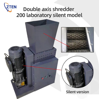S200 Small Micro Shredder Dual Axis Silent Version 220V Plastic Waste Environmental Recycling Tear Apart Plastic Bottles Rubber