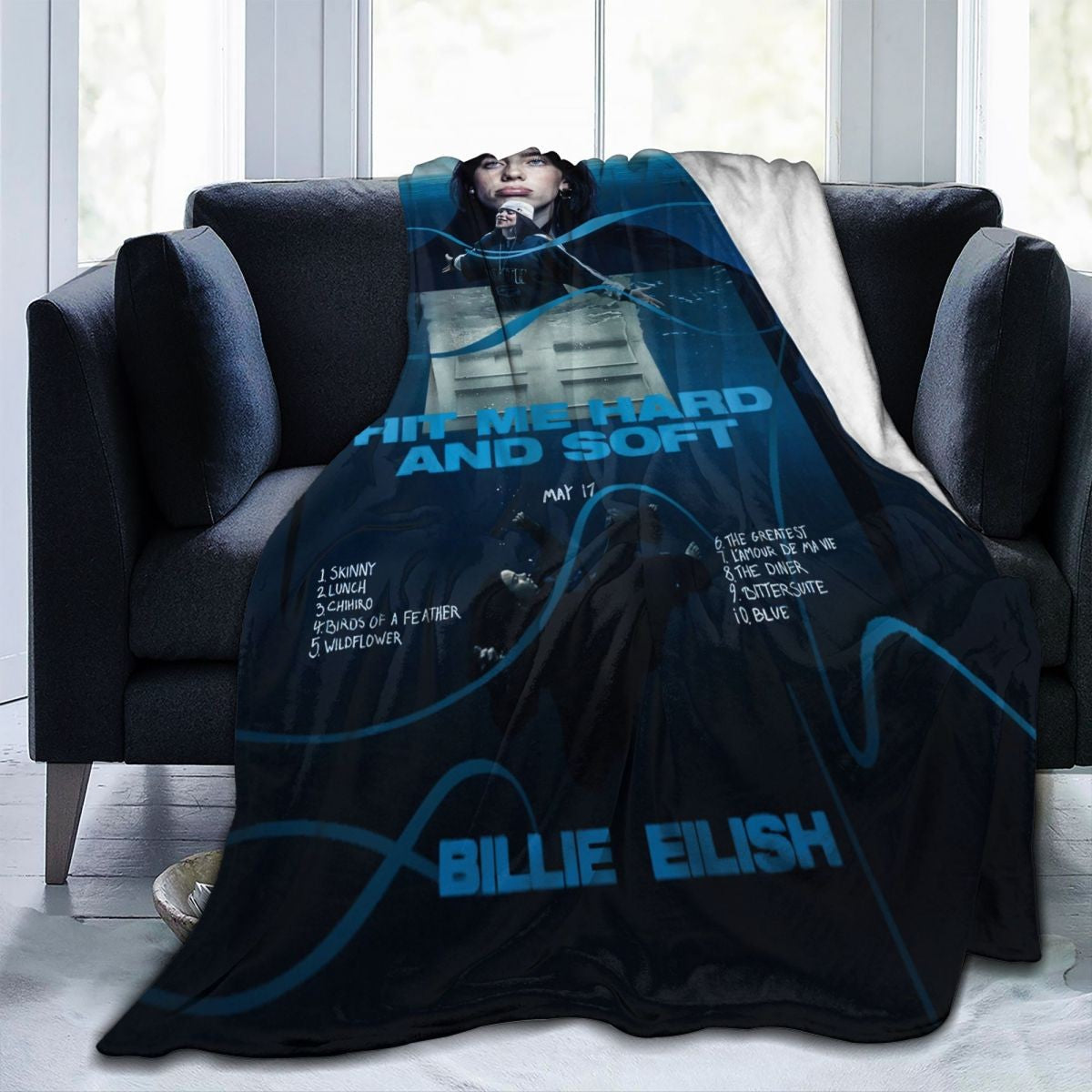Manta de Lã Hit Me Hard And Soft Merch Billie Macia e Aconchegante para Carro e Quilt