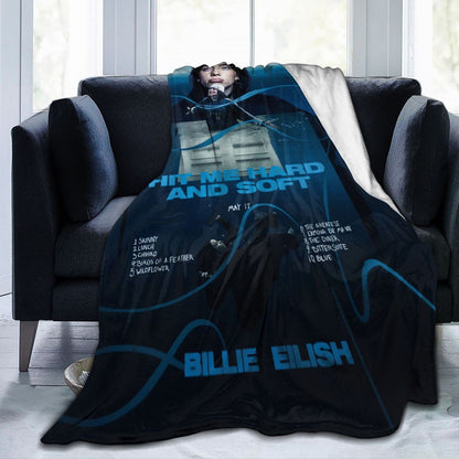 Manta de Lã Hit Me Hard And Soft Merch Billie Macia e Aconchegante para Carro e Quilt