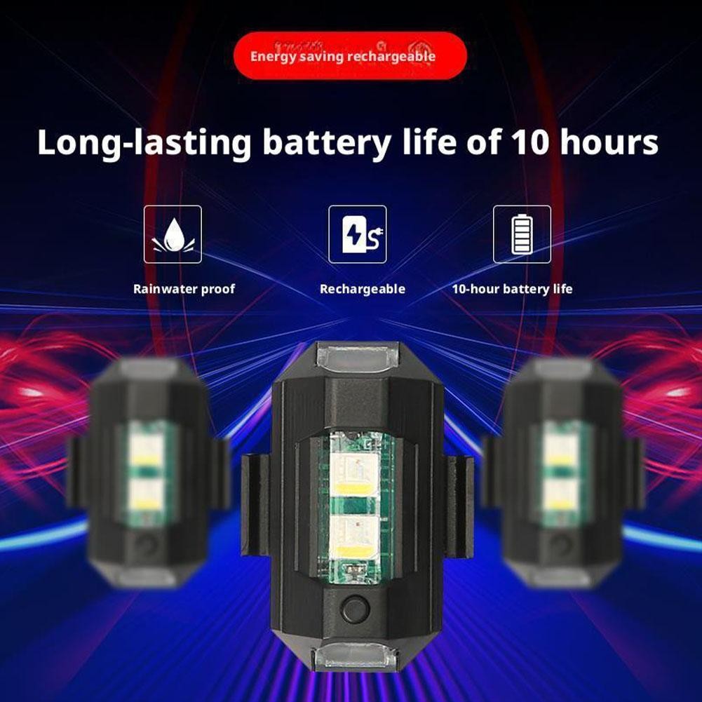 Motorcycle Flashing Lights Car RGB LED Strobe Lights 7 Colors Flash Position Wireless Light Aircraft Airplane Helicopter Warning