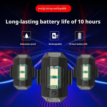 Motorcycle Flashing Lights Car RGB LED Strobe Lights 7 Colors Flash Position Wireless Light Aircraft Airplane Helicopter Warning