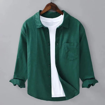 2025 Men's Linen Shirt 100% Slim Fit Comfortable Street Outdoor Beach Simple White Black Blue Plus Size XS-6XL Fast Shipping