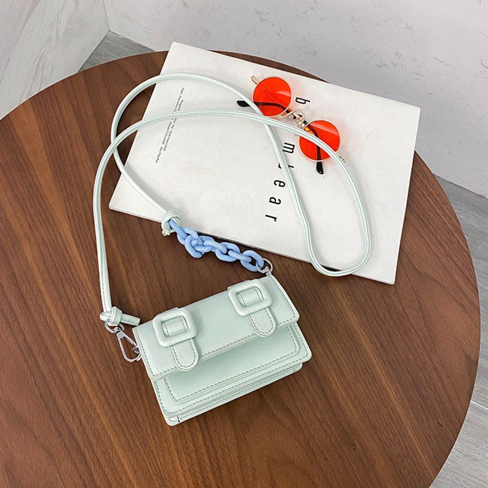 Mini Small Messenger Bags For Women Girl Chain Purse PU Leather Handbag Ladies Girl Crossbody Bags Designer 2022 Summer Yellow