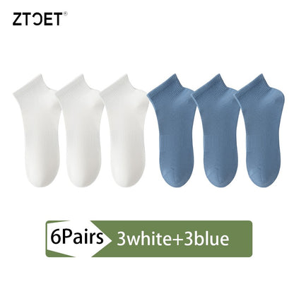 6Pairs Men Socks Combed Cotton Mesh Breathable Odor proof and antibacterial Spring Summer for Male sock New High Quality Man