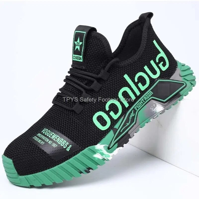 Sapatos de Segurança Leves com Biqueira de Aço Masculinos Antiperfuração Sapatos de Trabalho Masculinos Respiráveis Sapatos Industriais Botas de Segurança de Trabalho Indestrutíveis