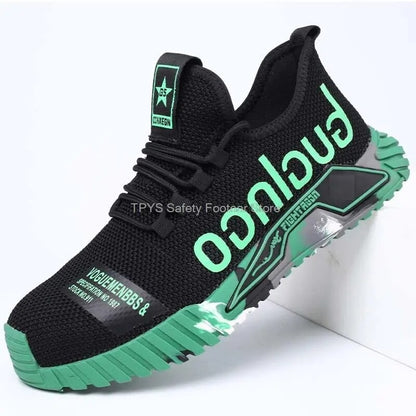 Sapatos de Segurança Leves com Biqueira de Aço Masculinos Antiperfuração Sapatos de Trabalho Masculinos Respiráveis Sapatos Industriais Botas de Segurança de Trabalho Indestrutíveis