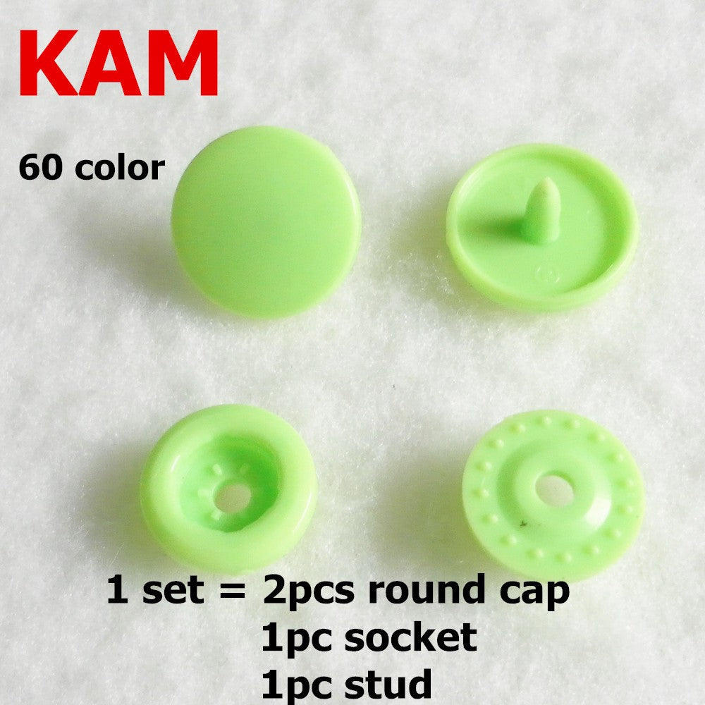 Chenkai 1000sets T 5 Size 20 Round KAM Plastic Resin Snaps Buttons fasteners Parts for DIY Baby Diaper 60 color option