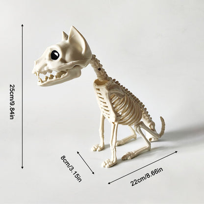 Fake Animal Skeleton Model Halloween Decor Dog Bat Spider Scorpion Cat Skeleton Scary Pendant Props Haunted House Accessories