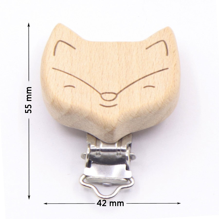 5PCS Wooden Rabbit Pacifier Clip Baby Accessories Wooden Animal Pacifier Metal Holder Elephant Pacifier Wooden Baby Teeth