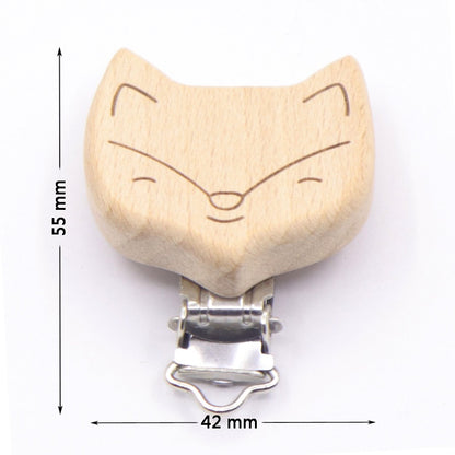 5PCS Wooden Rabbit Pacifier Clip Baby Accessories Wooden Animal Pacifier Metal Holder Elephant Pacifier Wooden Baby Teeth