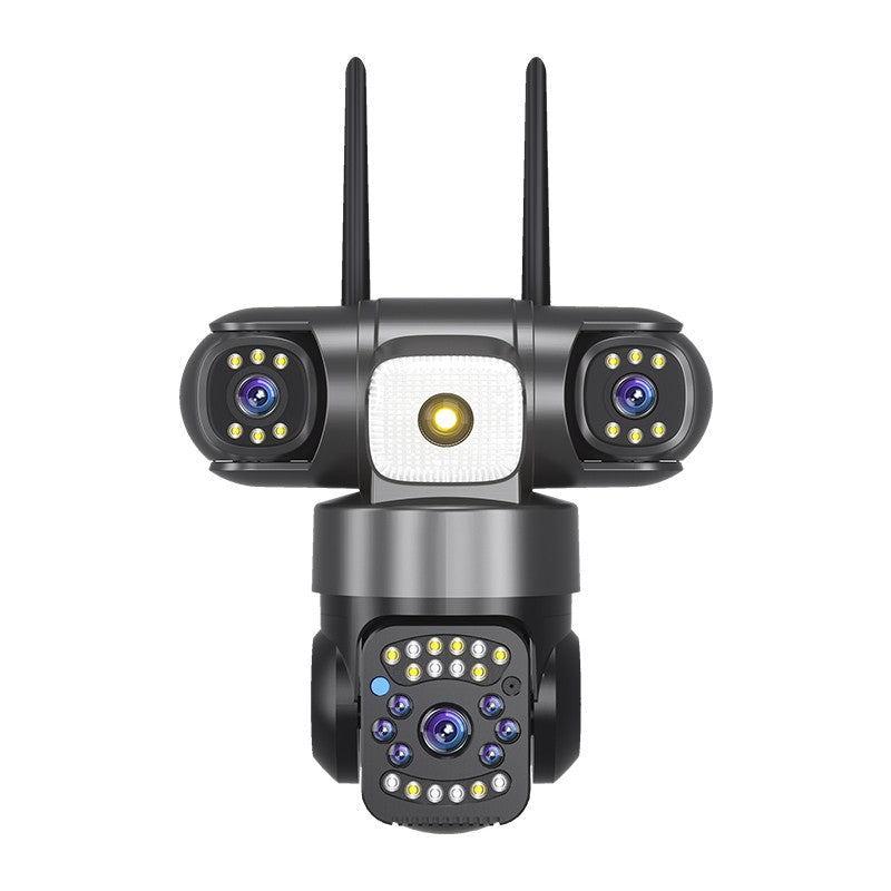 Câmera IP WiFi Externa 15MP 8K Lentes Triplas Telas Triplas Monitor de Vídeo de Segurança Visão Noturna Zoom 10X Câmeras CCTV à Prova d'Água