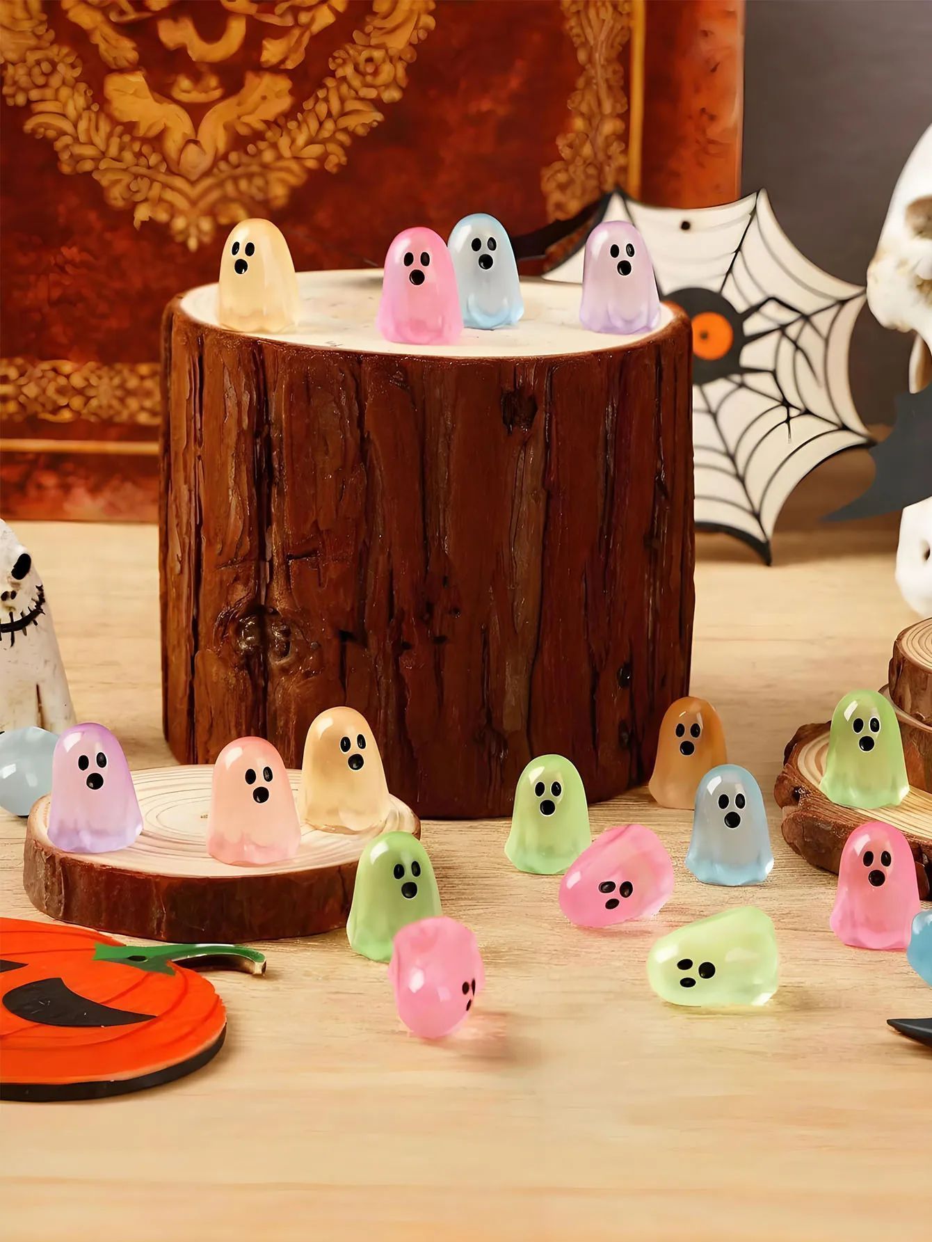 5/10Pcs Luminous Ghost Figures Glowing At Night Action Figure Mini Micro Landscape Miniatures Halloween Decoration Gifts