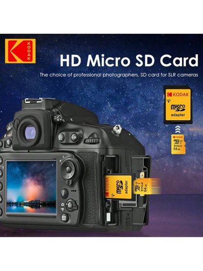 Cartão de Memória Micro SD Kodak 32GB-256GB - Alta Velocidade Classe 10 U3 UHS-I para Smartphones, Câmeras Digitais, Tablets e Drones Chri