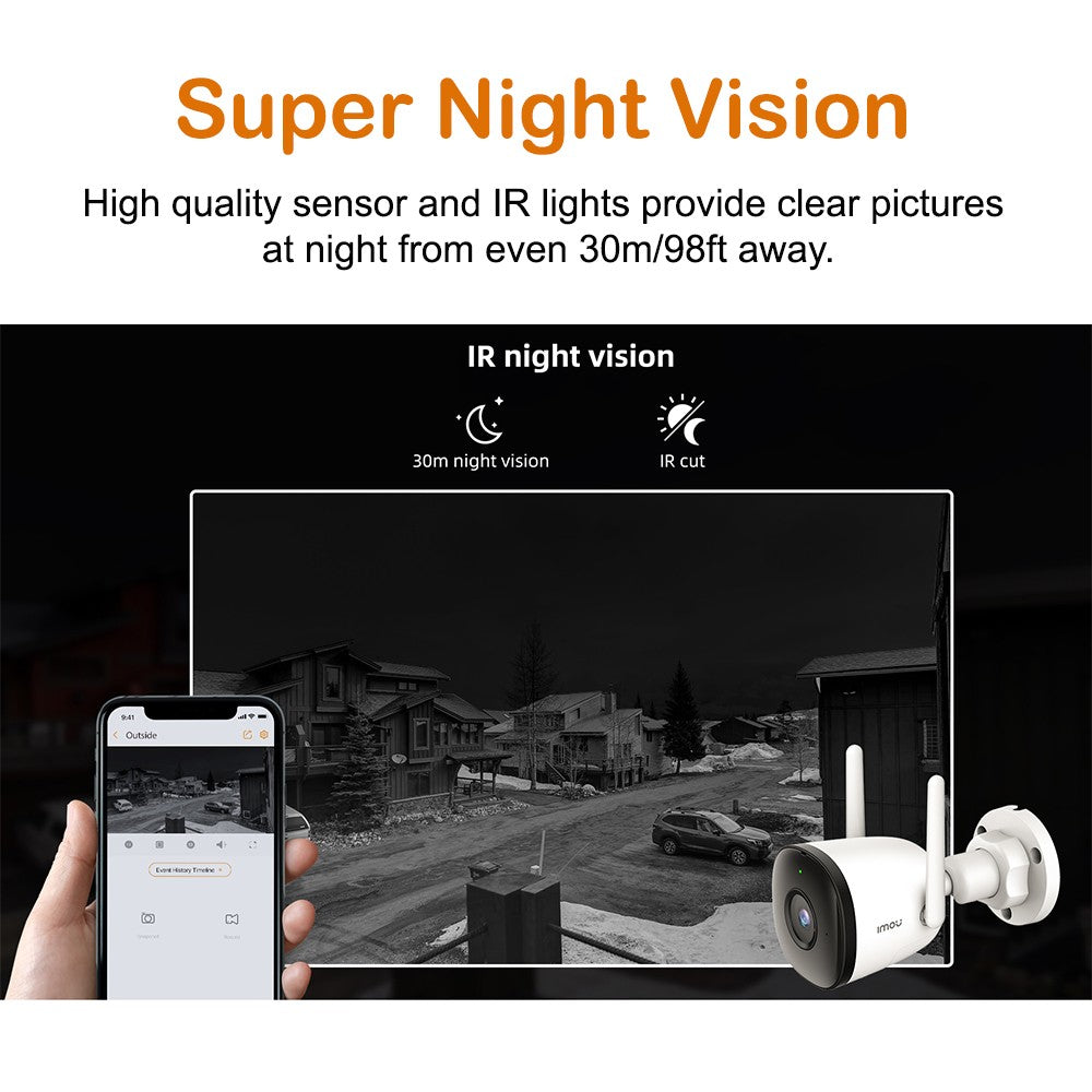 IMOU Outdoor Bullet 2C 5MP Wifi Camera Weatherproof AI Human Detection Outdoor Surveillance ip Camera