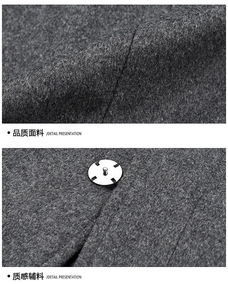 COMXZ 2025 Winter Woolen Trench Coat Men Retro Thick Cashmere Coat Korean Street Man Clothes Lightw Luxury Wool Blends Overcoat