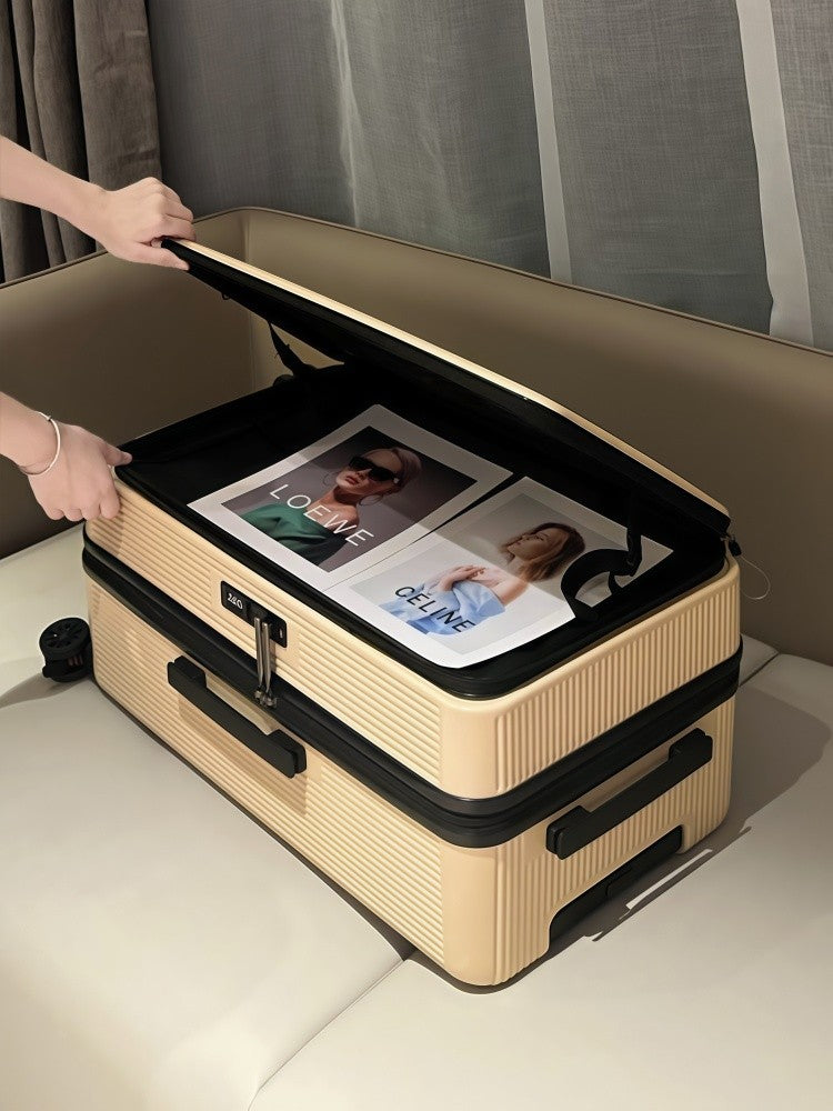 Nova Mala de Viagem com Abertura Lateral Grande Capacidade Bagagem 5 Rodas Antidesmoronamento Trolley Case 20 Polegadas Mala de Mão PC