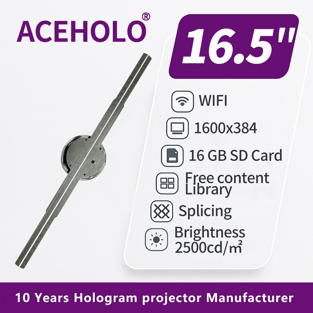 16.5 inch 3D Hologram Fan Display LED Advertising Projector for Business Promotion Wall Mounted Digital Signage Device