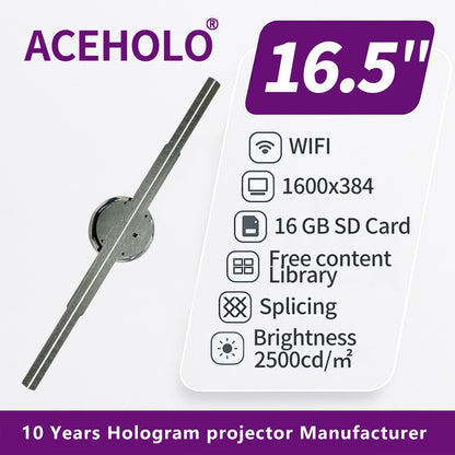 16.5 inch 3D Hologram Fan Display LED Advertising Projector for Business Promotion Wall Mounted Digital Signage Device