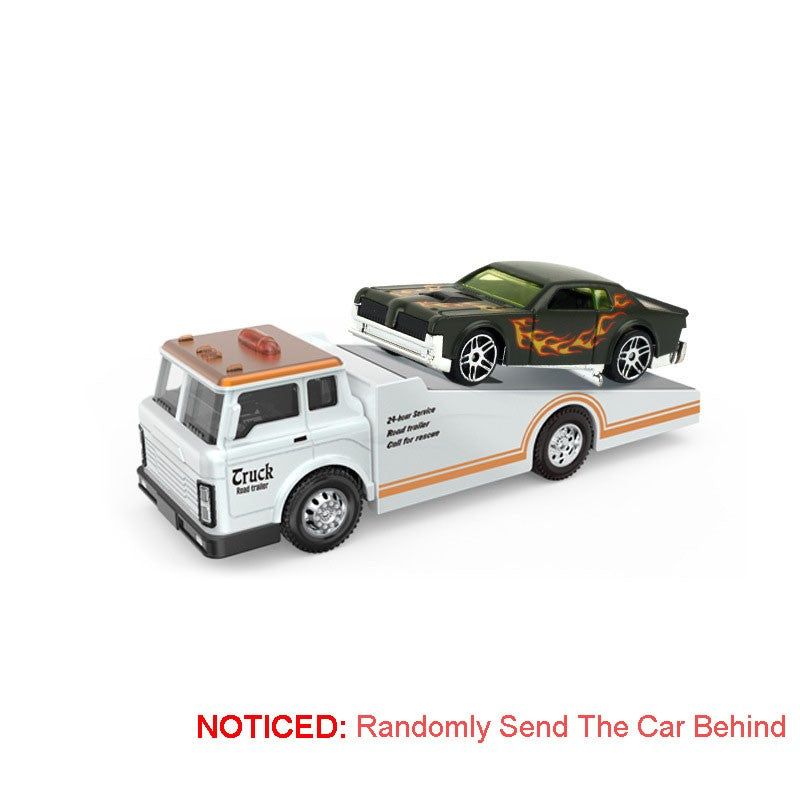 Caminhão de Contêineres em Miniatura Escala 1:64 Carrinhos de Brinquedo de Metal Diecast Reboque com Fricção Veículos de Transporte para Presentes Infantis