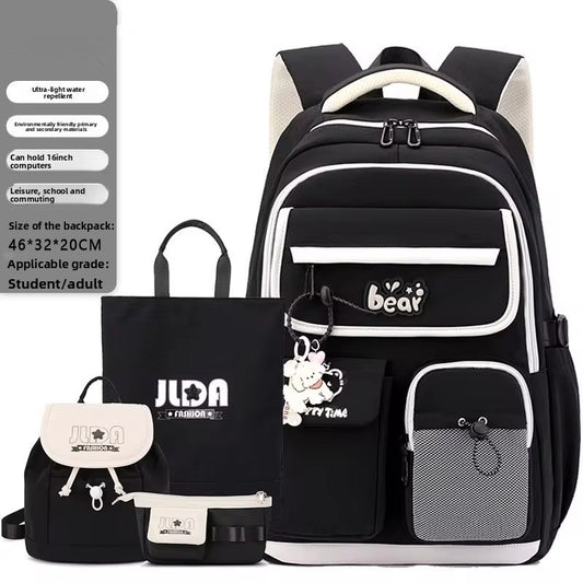 4pecs/set Student Oxford Backpacks Large Capacity Middle School Student school bags Middle School student teenager Backpack