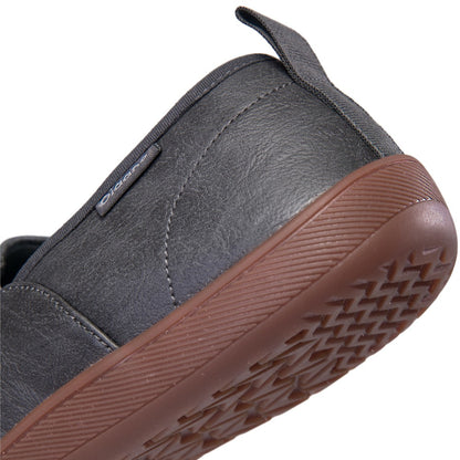 Oiaano  Wide Toe Men Minimalist Shoes  Comfortable Sneakers Leather Casual Shoes Black Slip On Leisure Loafers  Drive  Office