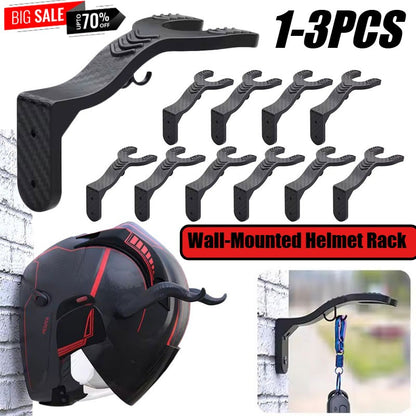 Gancho de Parede para Capacete de Moto, Suporte de Armazenamento Multifuncional, Instalação na Parede, Acessórios de Moto, 1/2/3 Peças