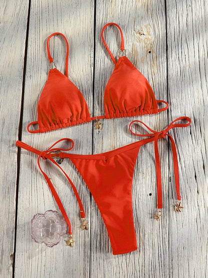 Miyouj Bandage Bikini Set Mujer Beachwear Triangle Bikinis Sexy Swimsuit Halter Swimwear Women 2025 Bathwear Micro Thong Biquini