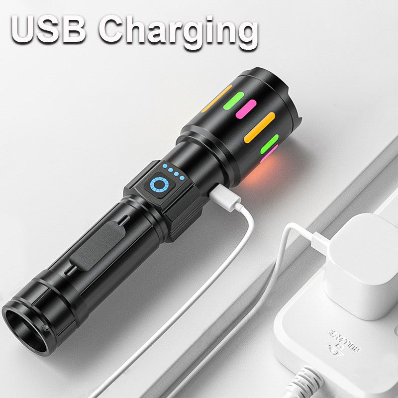 High Power Led Flashlights Long Shot Zoom Super Bright Flashlight Led USB Rechargeable Very Strong Torch Light For Camping