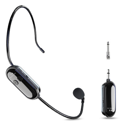 Microfone Headset Sem Fio 2.4G de Longo Alcance Microfone de Cabeça e Mão 2 em 1 para Amplificador de Voz, Caixas de Som de Palco, Aulas