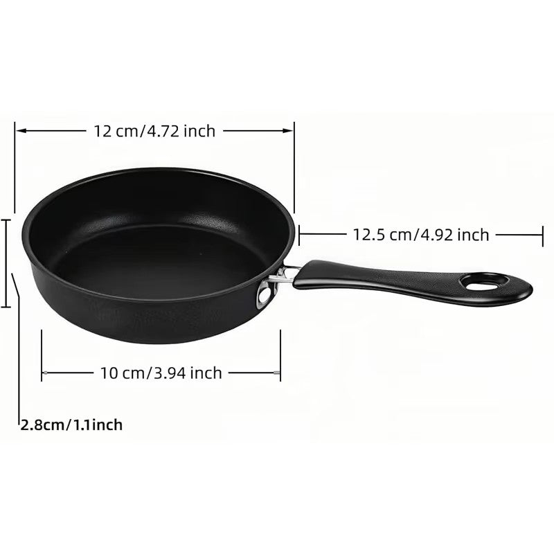 12cm Mini Nonstick Frying Egg Pan Portable Camping Cooking Omelet Pan Steak Frying Pan Gas Stove Induction Hob Kitchen Cookware