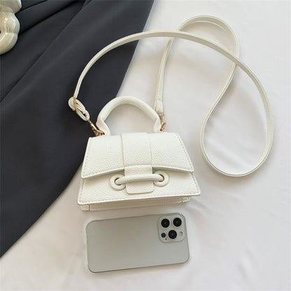 Fashion Solid Color Small Tote Crossbody Bag, Stylish Mini Handbag Mobile Phone Coin Purse, Adjustable Strap, Magnetic Closure,