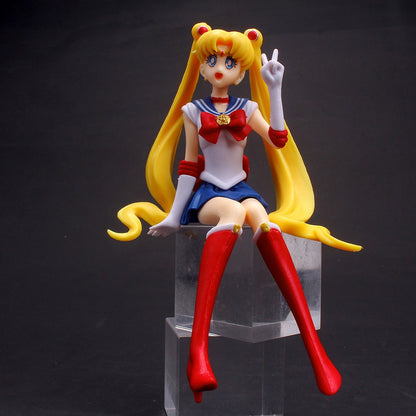 Boneco Sailor Moon Anime Desenho Animado Júpiter Makoto Vênus Minako Tsukino Coelho Boneca Brinquedo Pequena Princesa Decoração de Bolo Enfeites