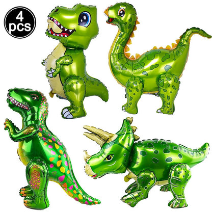 Dinosaur Party Decor 32inch Dinosaur Number Balloons 1-3 Year Olds Kid Birthday Baby Shower Matte Cartoon Foil Balloon Decors