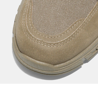 2025 new men's retro high top work boots, anti slip and durable hiking shoes, comfortable tactical desert outdoor men's shoes