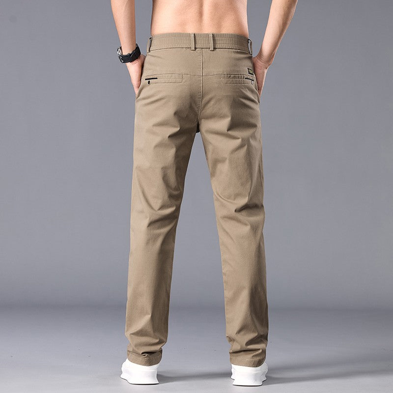 New Casual Pants Men Straight Fit Stretch Autumn Chino Trousers Male Formal Work Business Dress Khaki Fashion Spring Pants