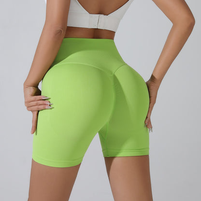 Summer High-Waist Women's Yoga Shorts Breathable Fitness Shorts Butt Lift Sports Running Cycling Push-Up Workout Gym Shorts