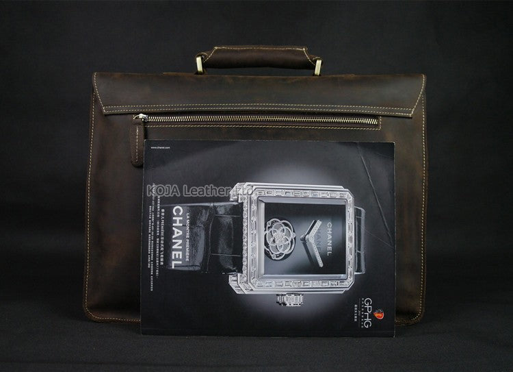 Vintage Crazy Horse Genuine Leather Men Briefcase 15" Laptop Bag Work Business Bag Shoulder Messenger Bag Male Tote Handbag M088
