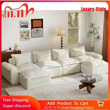 152" Cloud Modular Sectional – U-Shaped 4-Seater Couch with Ottomans, Deep Seat & Removable Cover for Living Room?