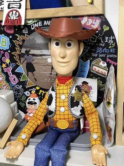 40cm Anime Disney Toy Story 4 Figures Talking Woody Buzz Jessie Rex Action Figurines Decor Model Collection Xmas Gifts