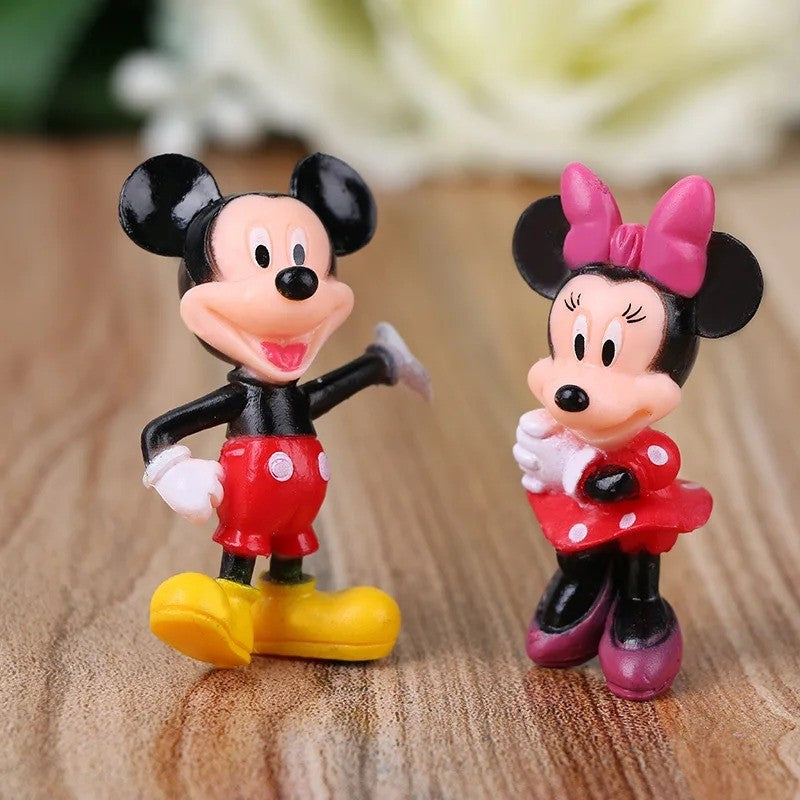 6 pçs/conjunto Disney Mickey Mouse Bonecos de Ação Minnie Pato Donald PVC Decoração de Bolo Coleção Brinquedos Infantis Presentes