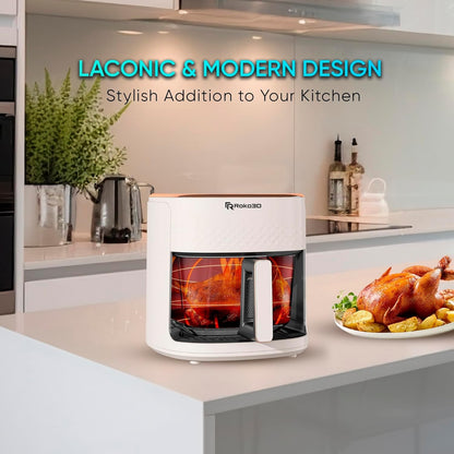 Fritadeira de Ar Cesto de Vidro 4.5 Litros | Tecnologia Inovadora Para Cozinhar Facilmente sem Óleo | Fritar, Assar, Grelhar Refeições Dietéticas | Diswa