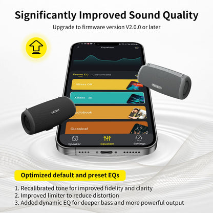 TRIBIT StormBox Lava 80W Caixa de Som Bluetooth Portátil com Powerbank Integrado, Controle por Aplicativo, IP67 à Prova D'água para Uso Externo, Acampamento, Festas