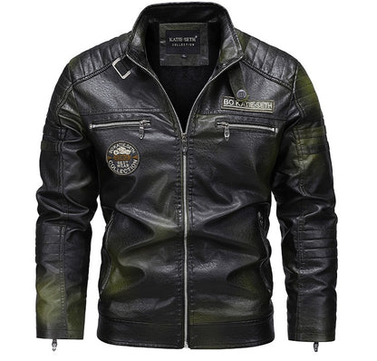 Quality New Male Casual Leather Jackets 7XL Autumn Winter Men Stand Collar Motorcycle Leather Jackets Vintage Leather Coat