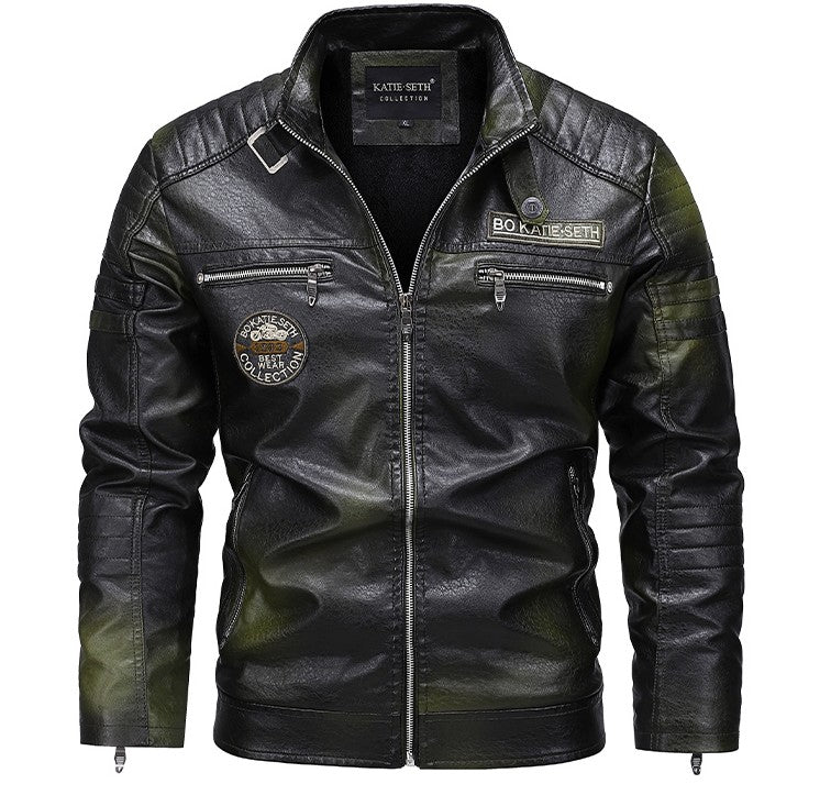 Quality New Male Casual Leather Jackets 7XL Autumn Winter Men Stand Collar Motorcycle Leather Jackets Vintage Leather Coat